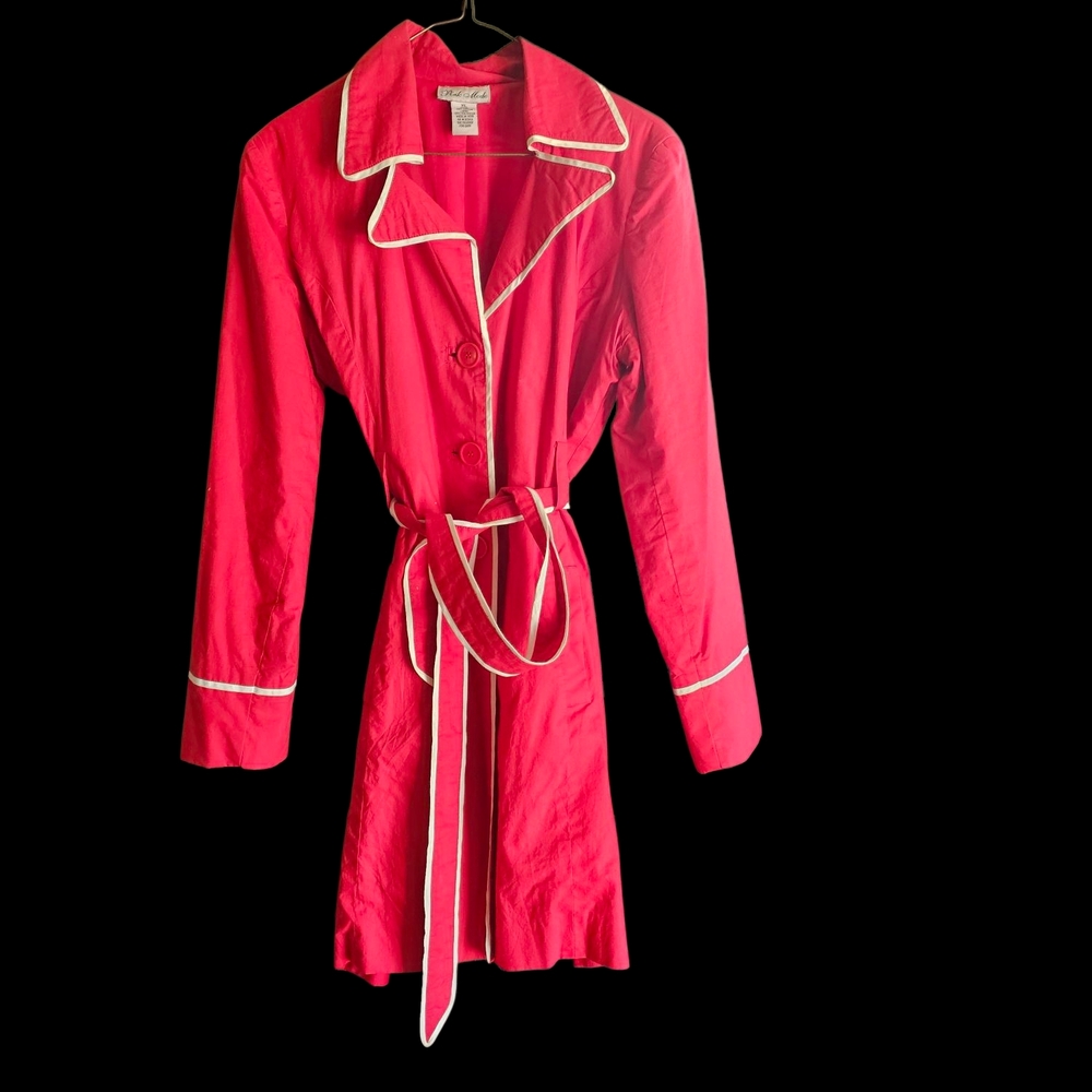 Women's Pink Robe with White Trim